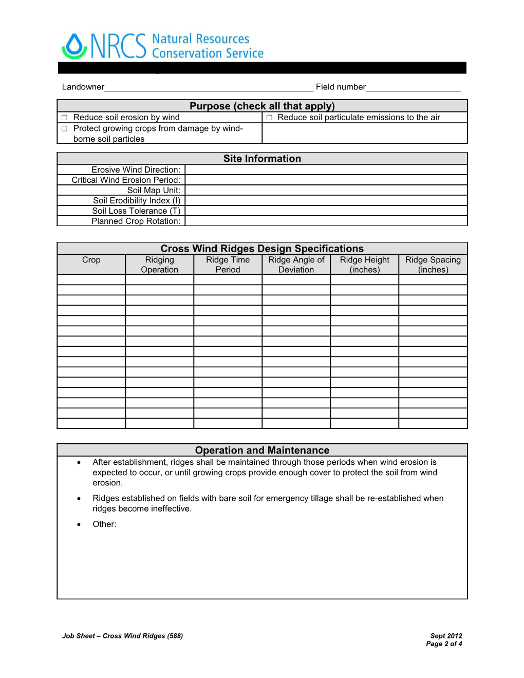 New Jersey Conservation Practice Job Sheet 588