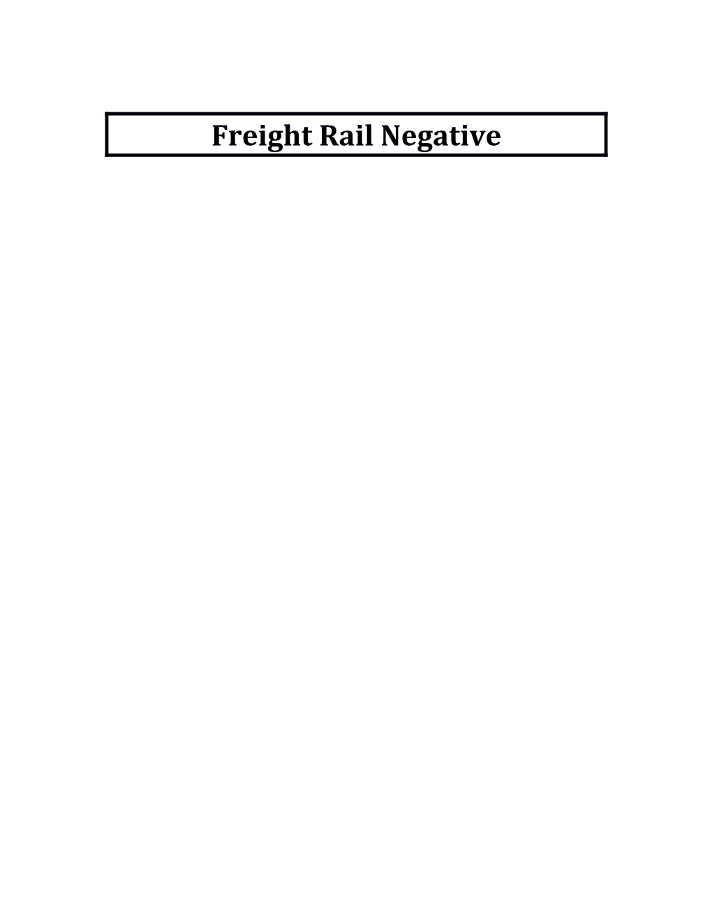 Freight Rail Negative