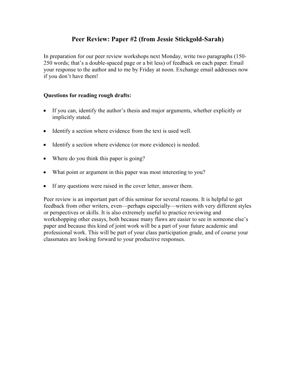 Peer Review Worksheet: Paper #1 (From Ryan Wepler)