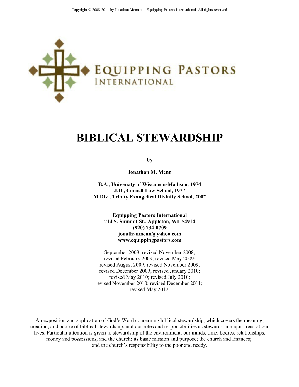 Biblical Stewardship