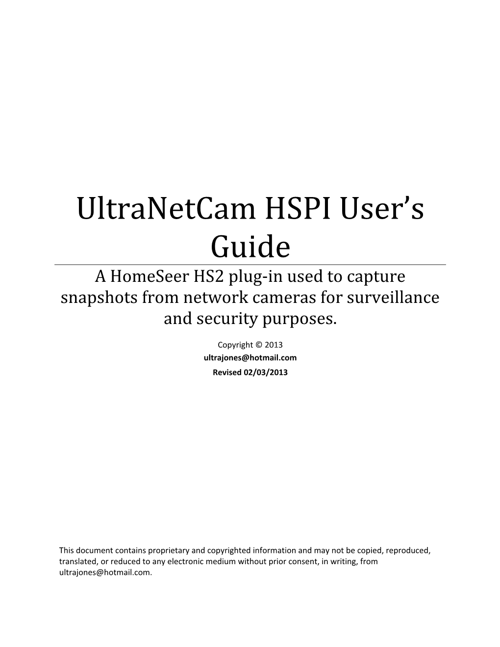 Ultramon HSPI User S Guide s2
