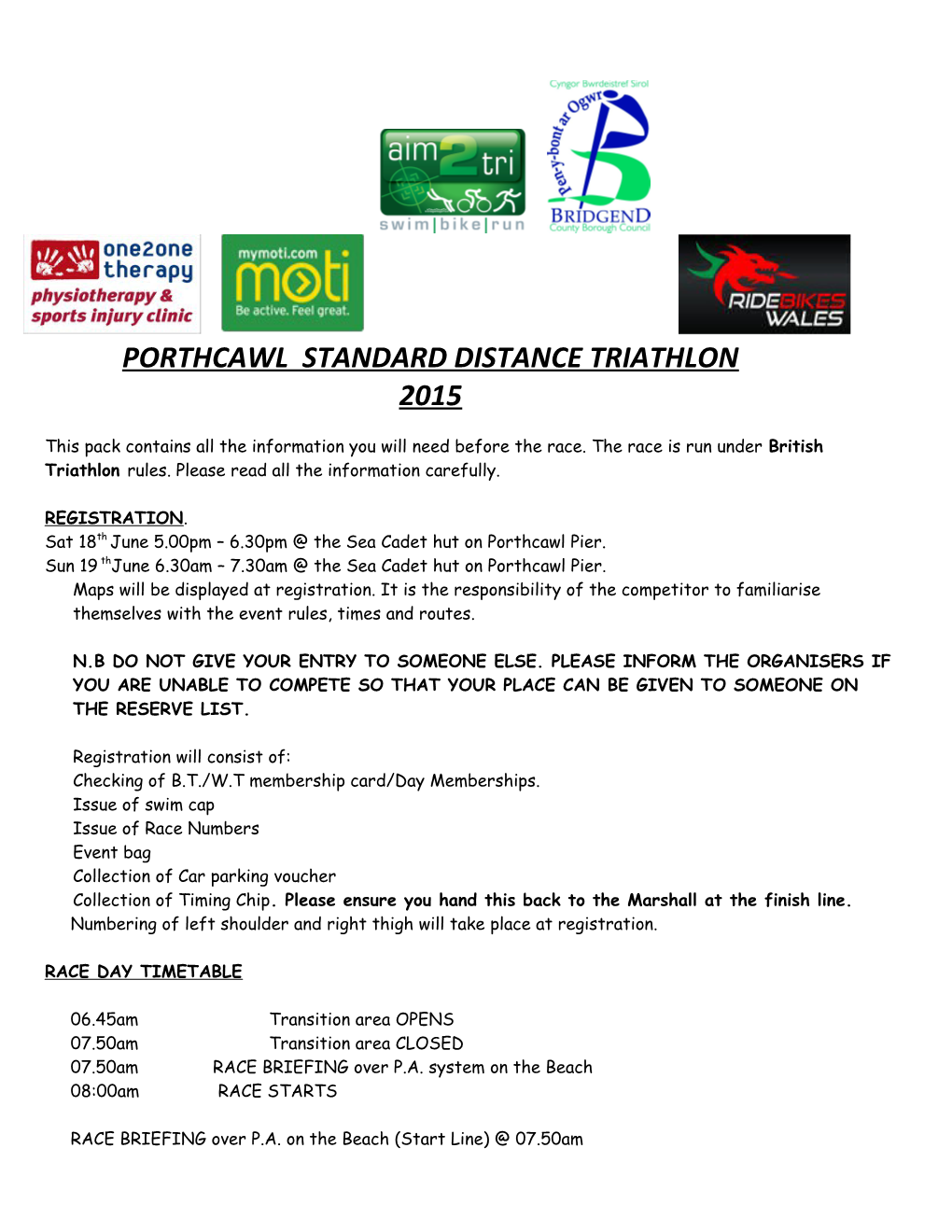 Porthcawl Standard Distance Triathlon