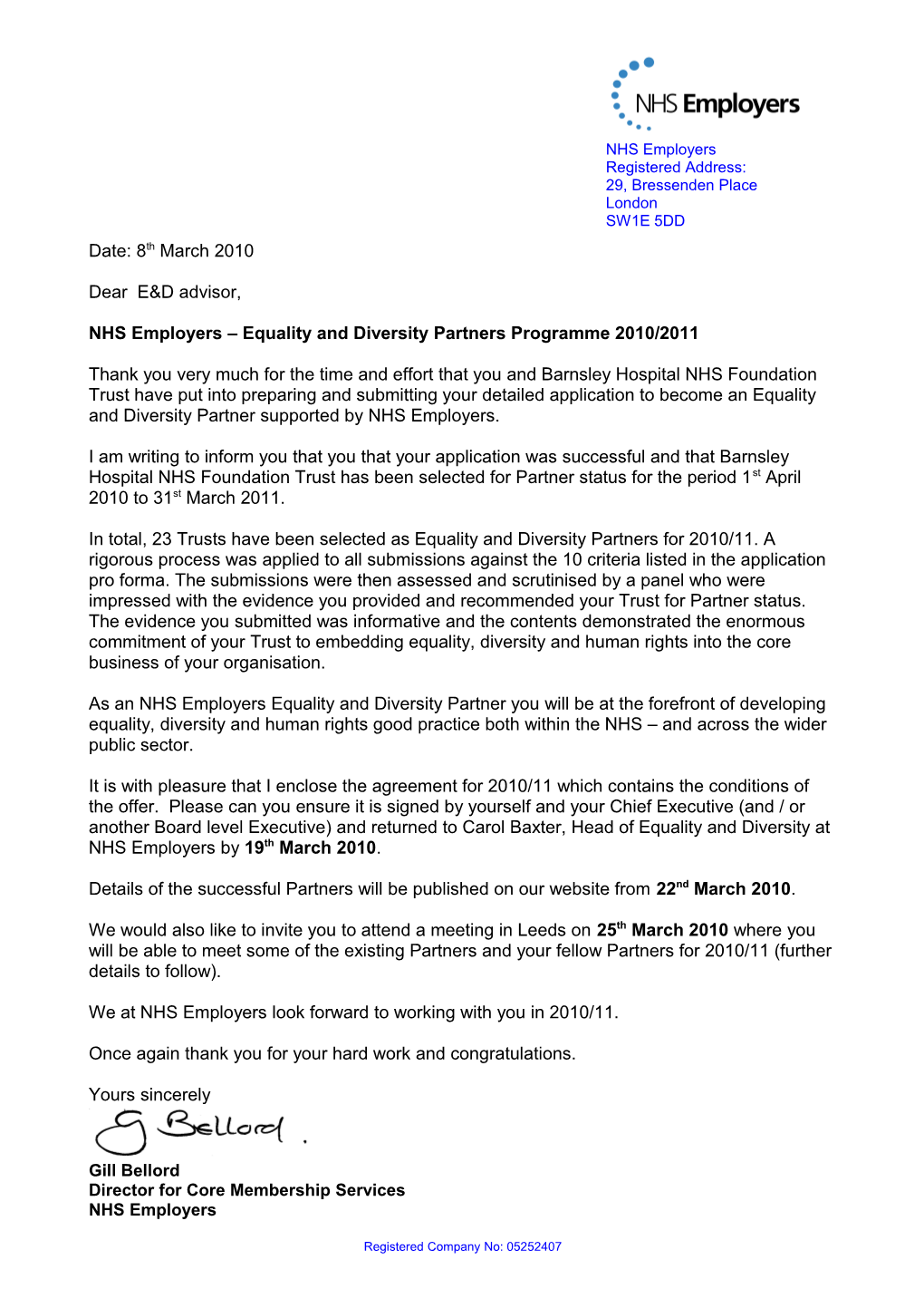 NHS Employers Equality and Diversity Partnersprogramme 2010/2011