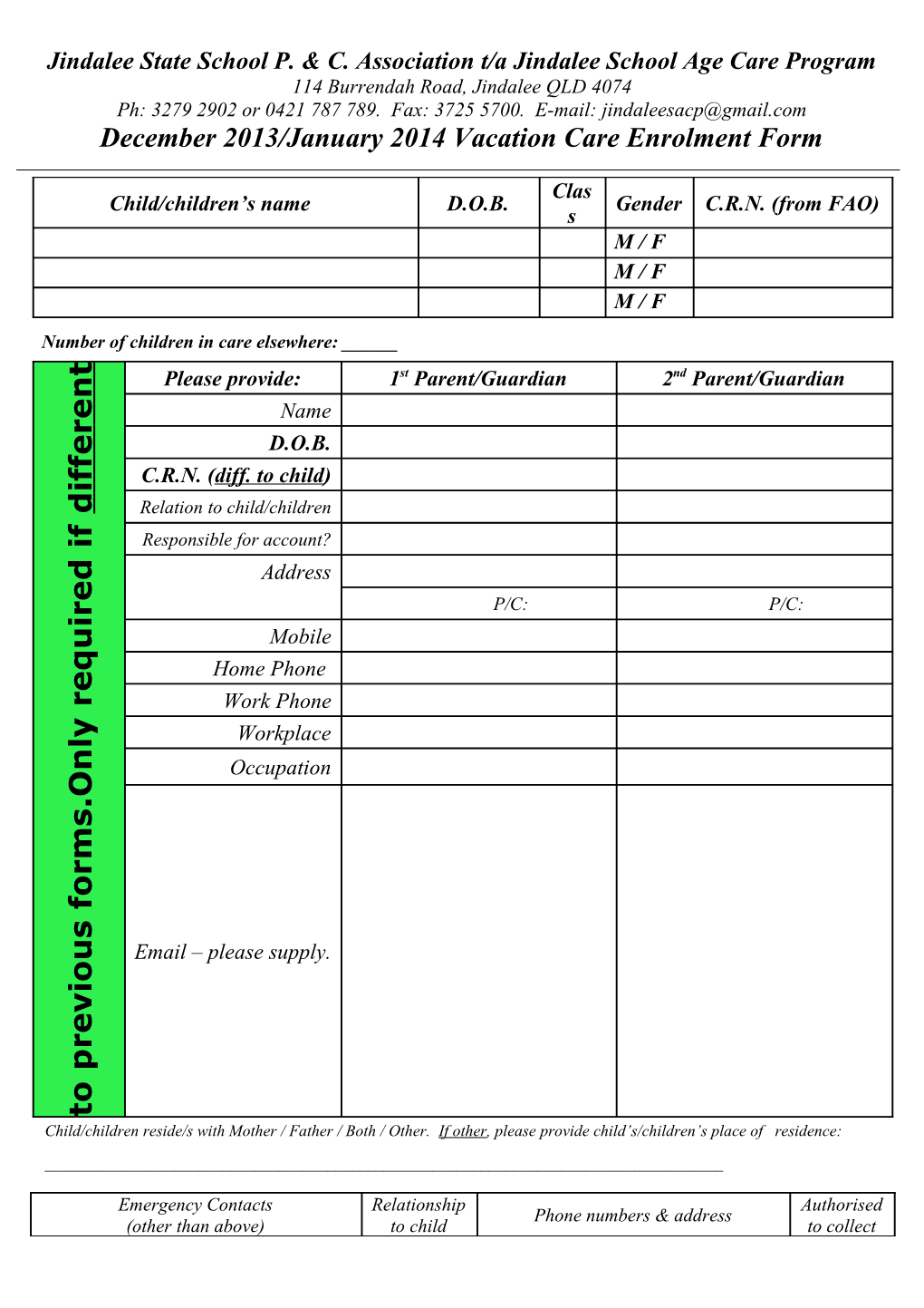 Dec 2013 VC Enrolment Form