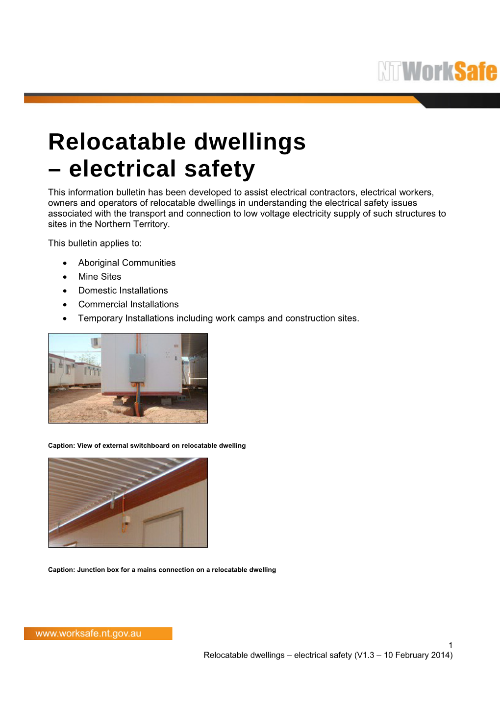 Relocatable Dwellings - Electrical Safety