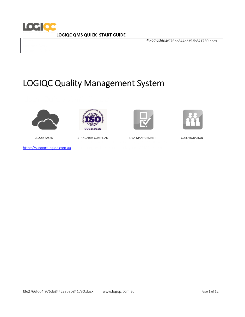 Logiqc Qms Quick Start Guide