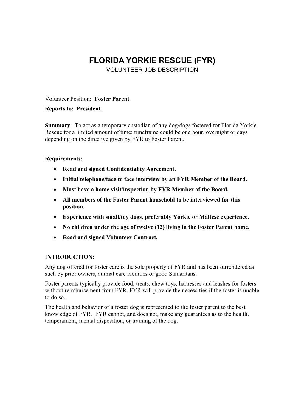 Florida Yorkie Rescue (Fyr)