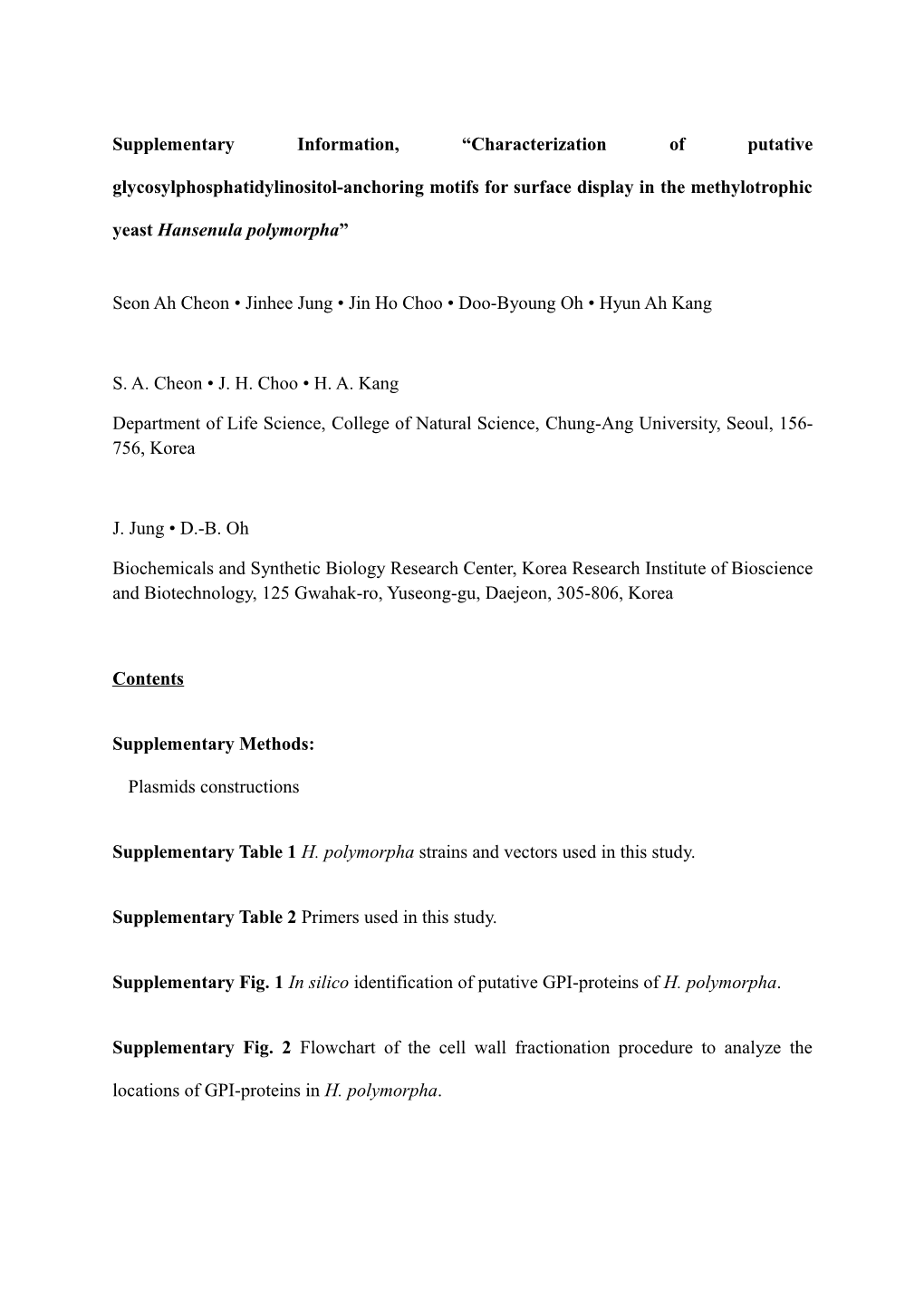 Supplementary Information, Characterization of Putative Glycosylphosphatidylinositol-Anchoring