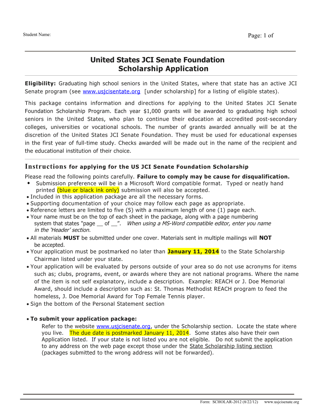 United States JCI Senate Foundation Scholarship Application s1