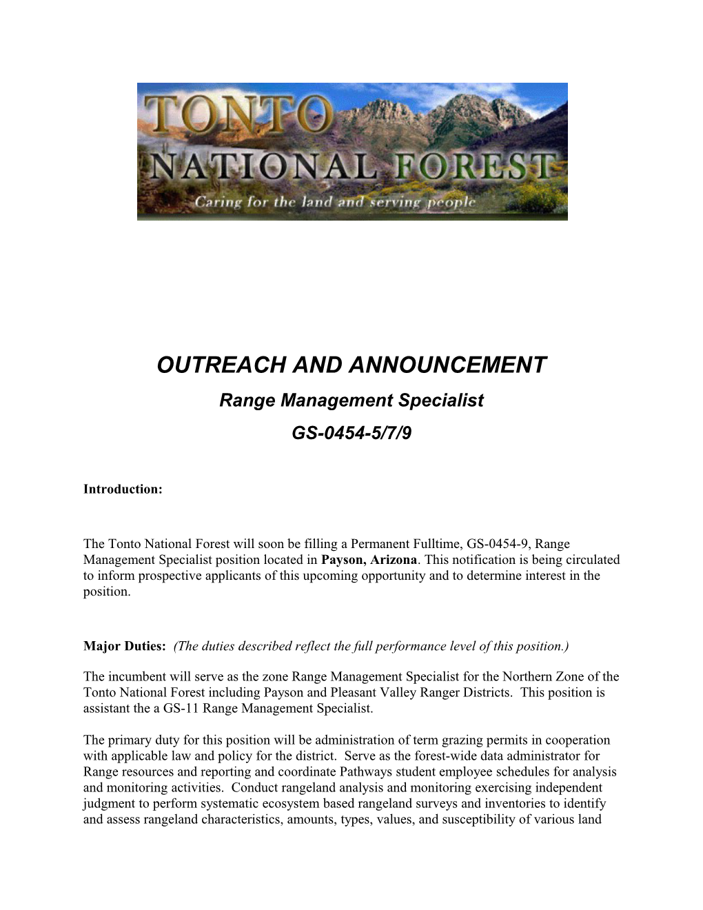 Outreach and Announcement
