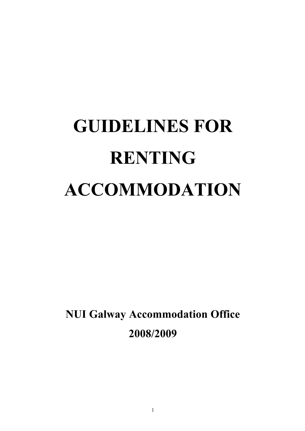 This Booklet Has Been Compiled by the Student Accommodation Office to Help Students Living