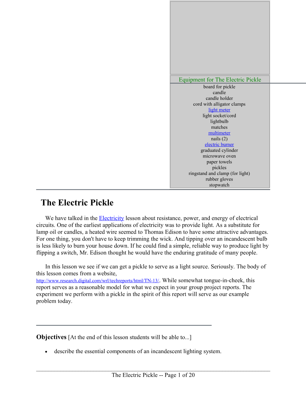 The Electric Pickle
