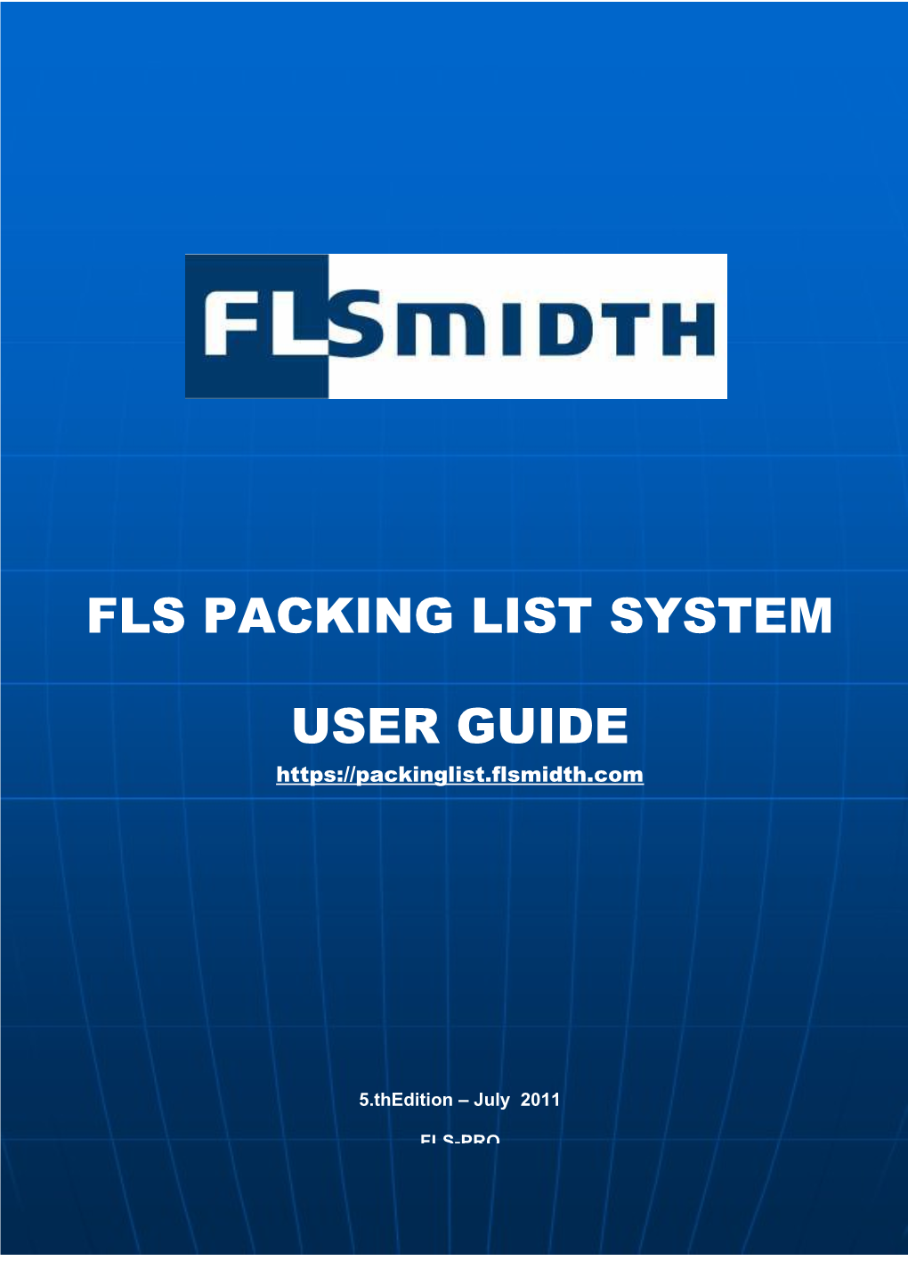 Web Based FLS Packing List – User Guide