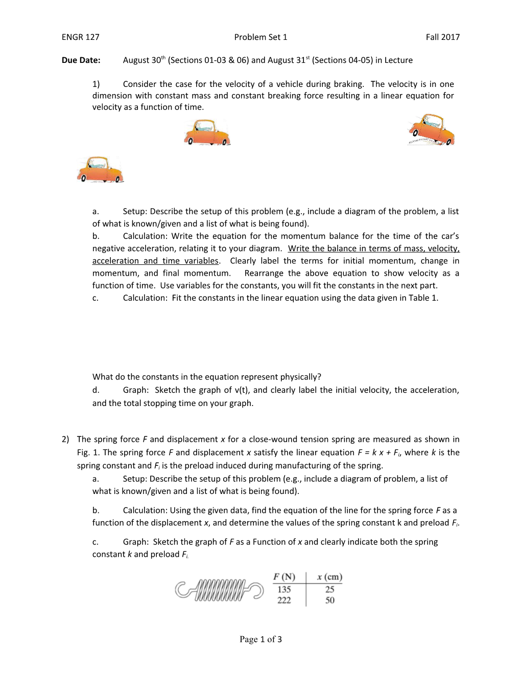 ENGR 127 Problem Set 1 Fall 2017