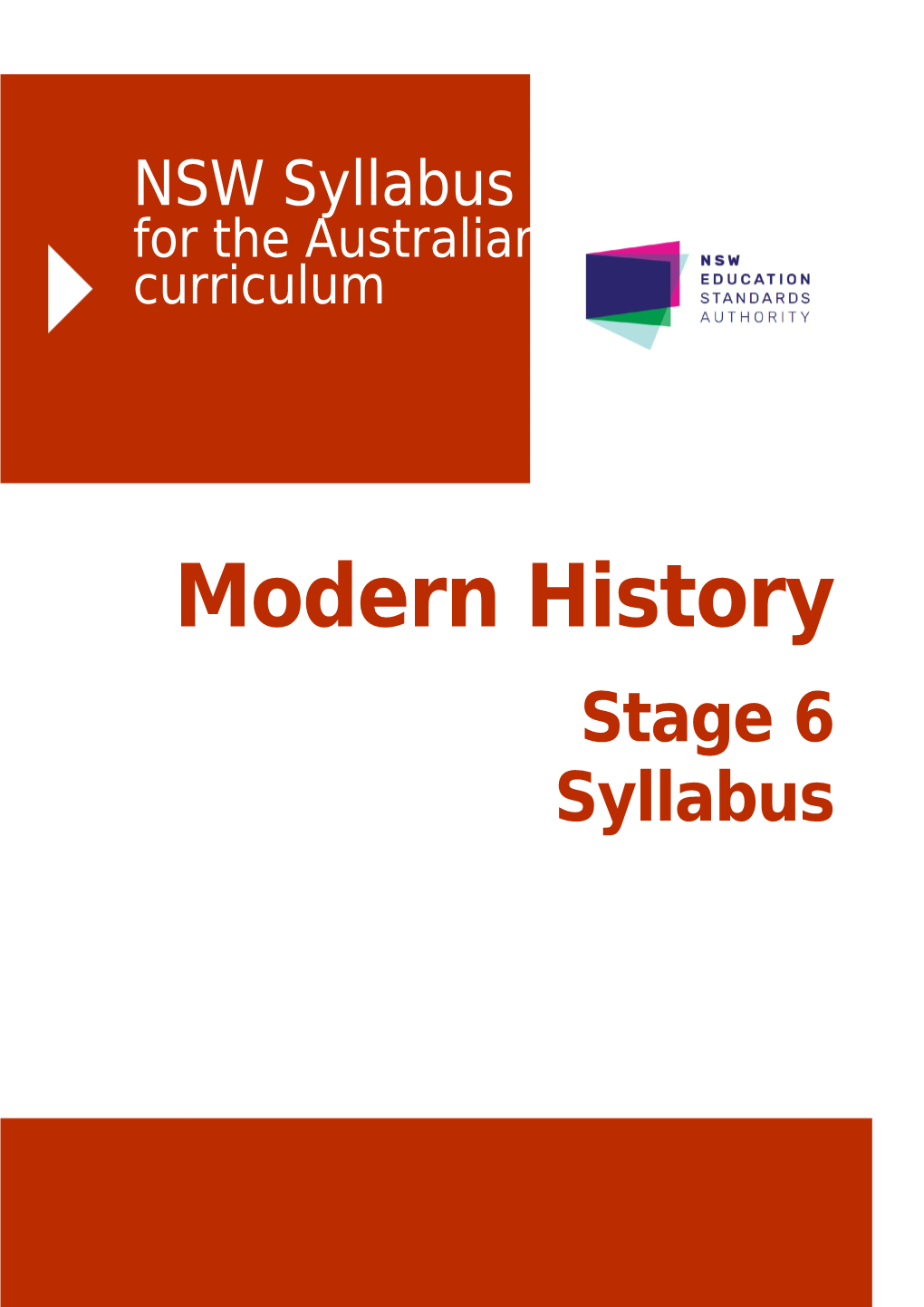 Modern History Stage 6 Syllabus 2017