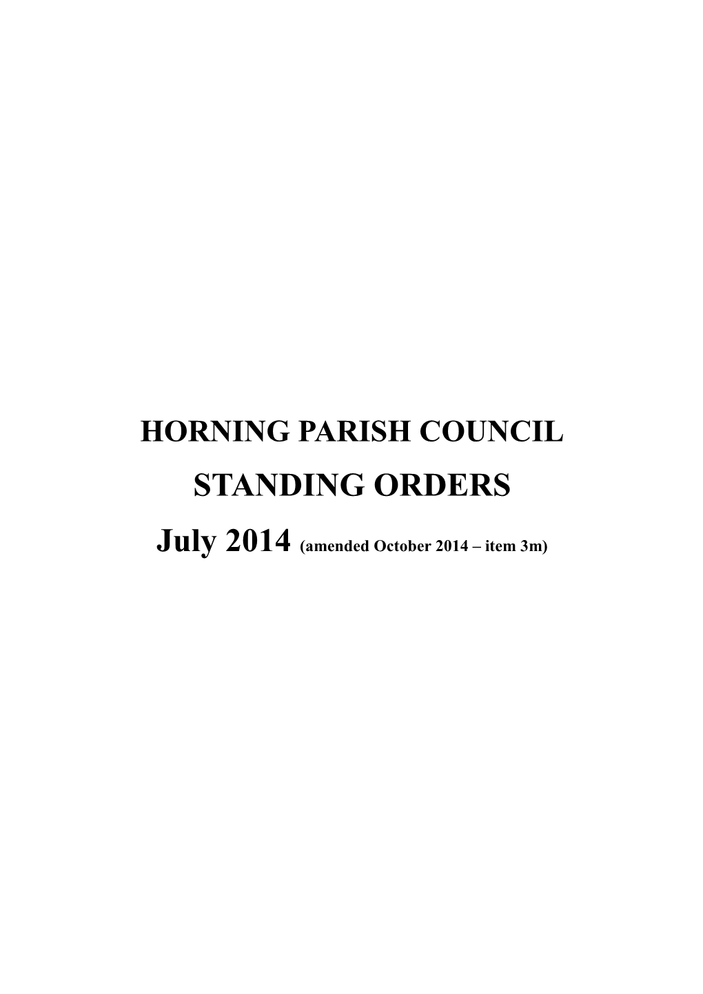 Horning Parish Council
