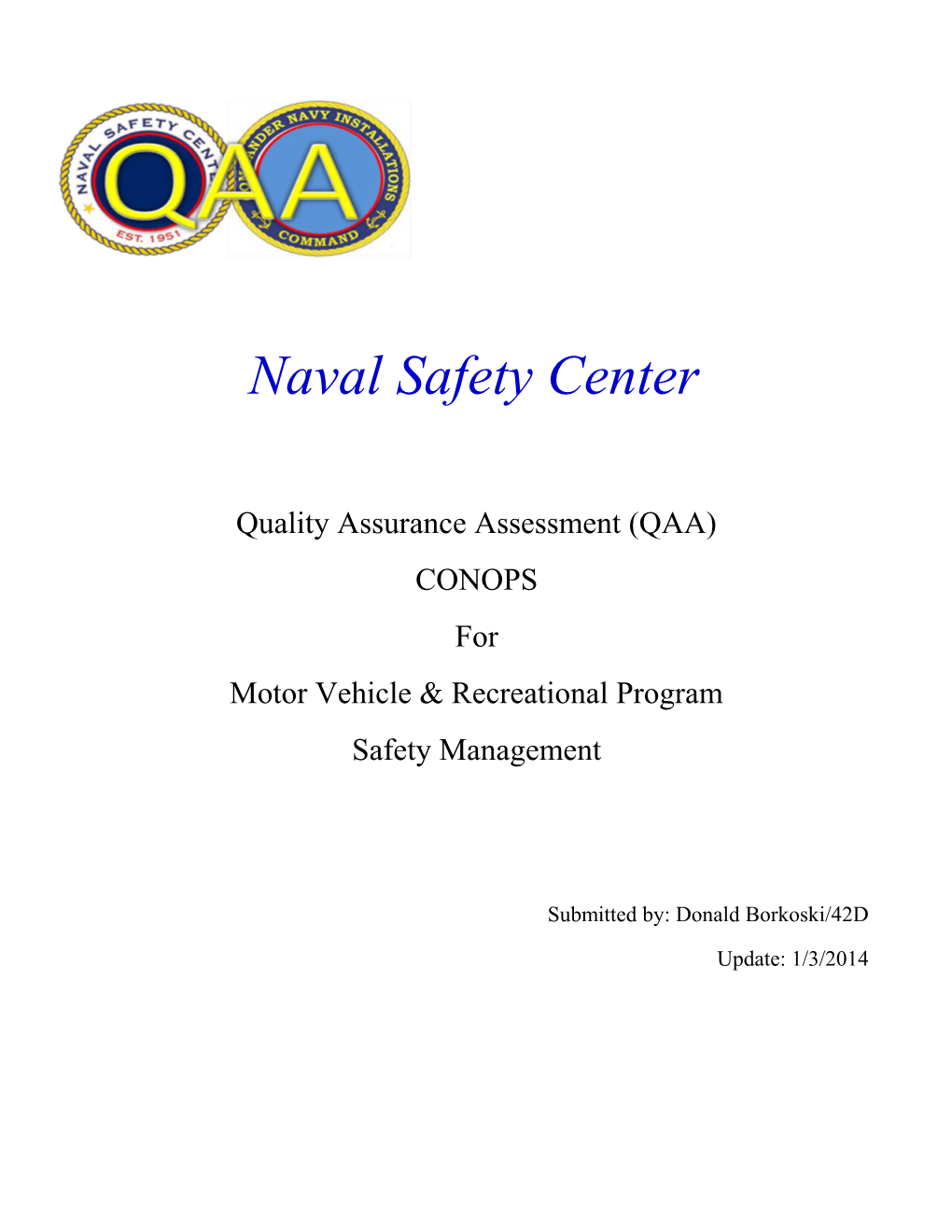 MV-REC QAA CONOPS CNSC Code 42