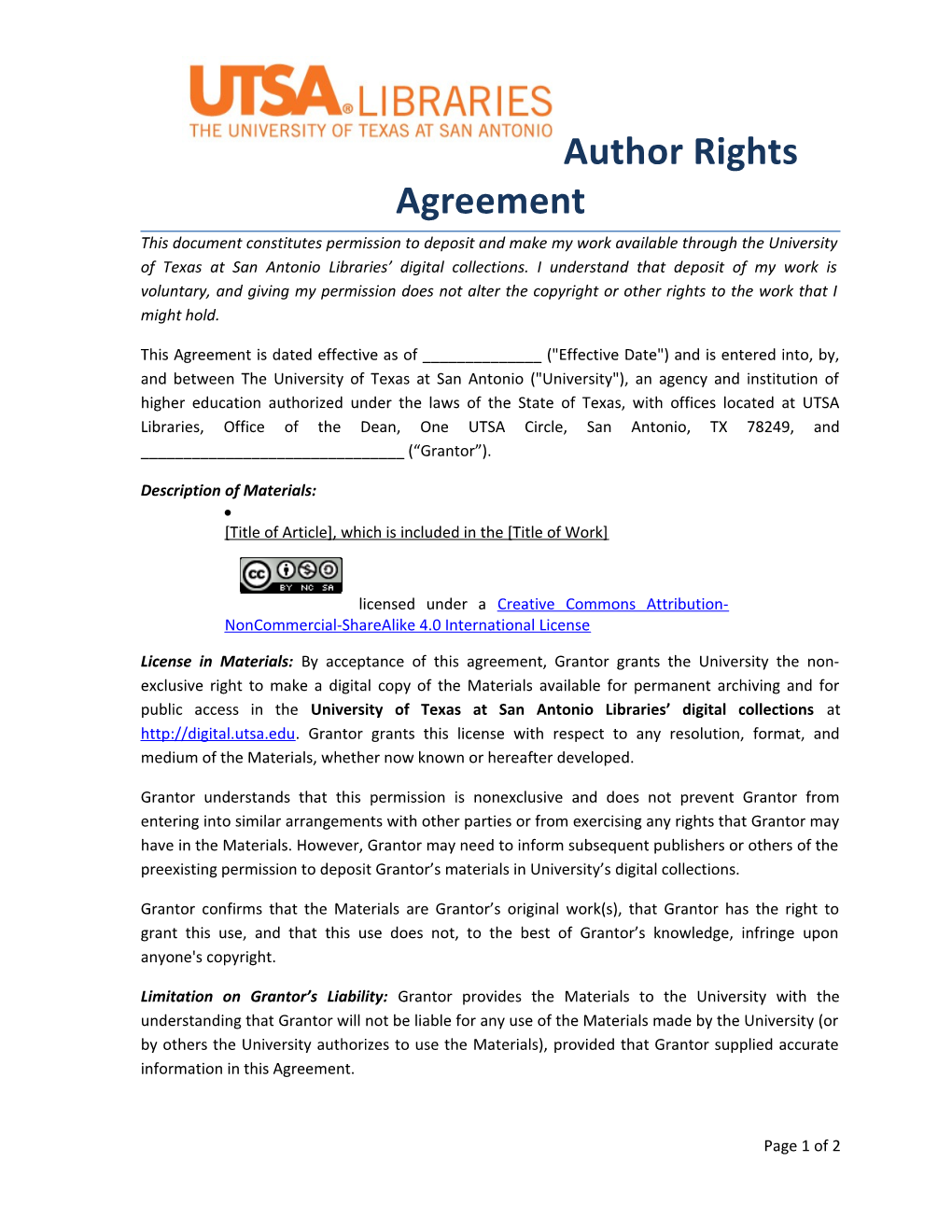 Author Rights Agreement