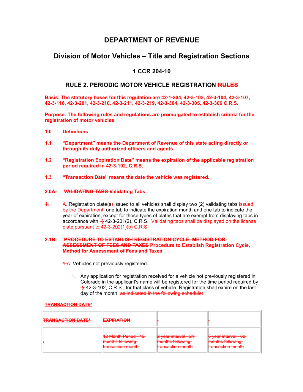 Periodic Motor Vehicle Registration Rules