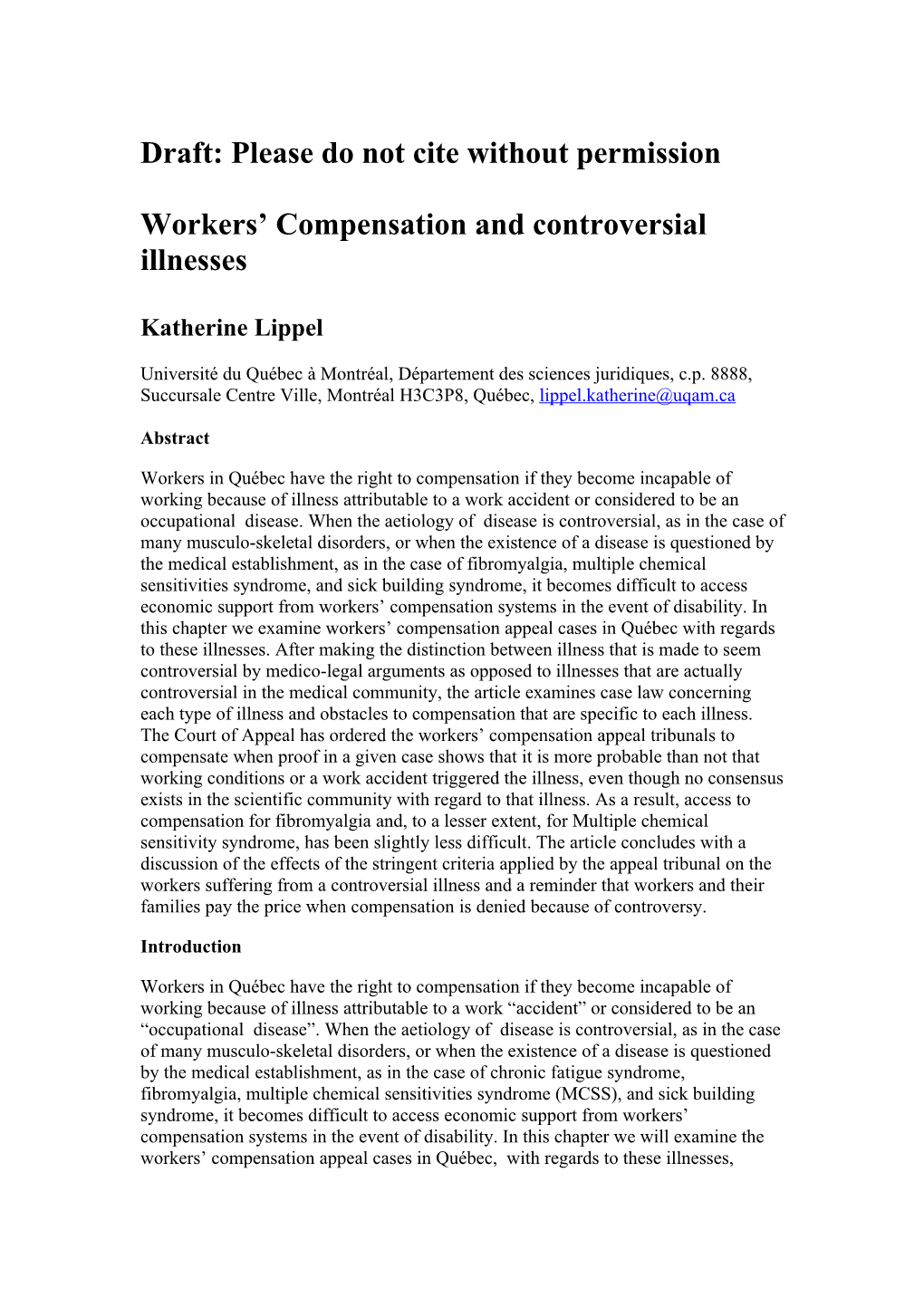 Workers’ Compensation For Controversial Illnesses