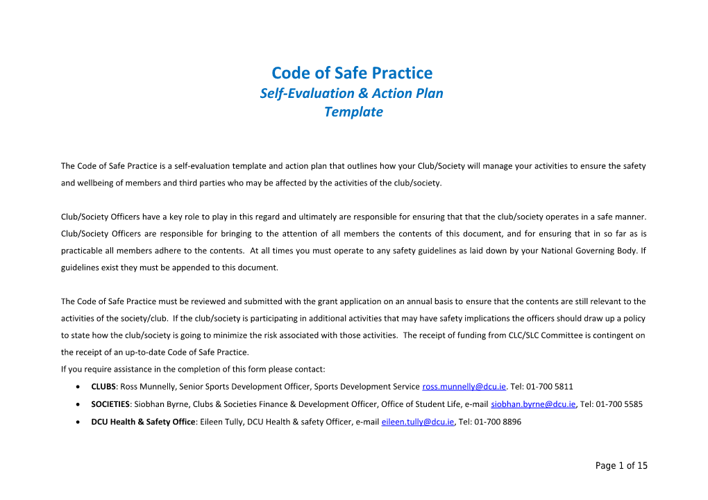 Self-Evaluation & Action Plan