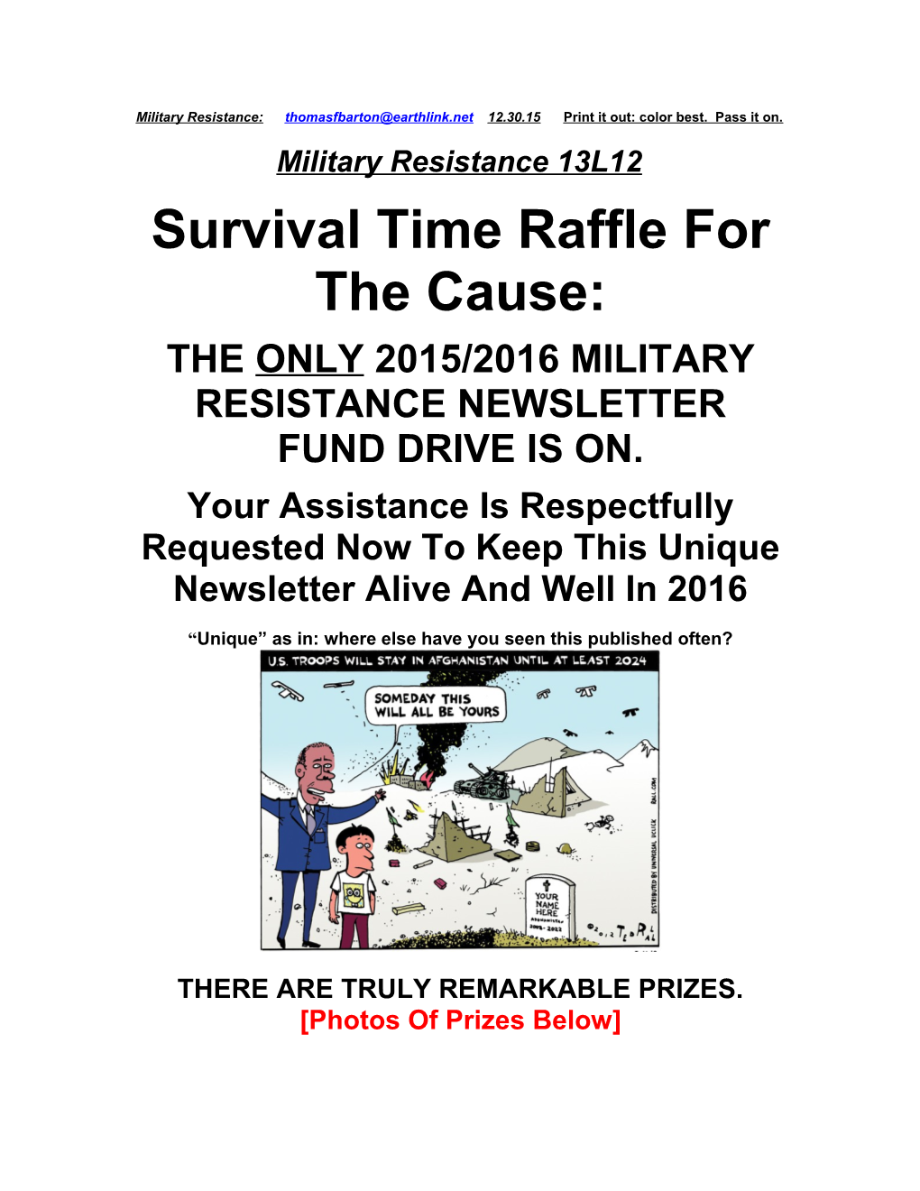 Survival Time Raffle for the Cause
