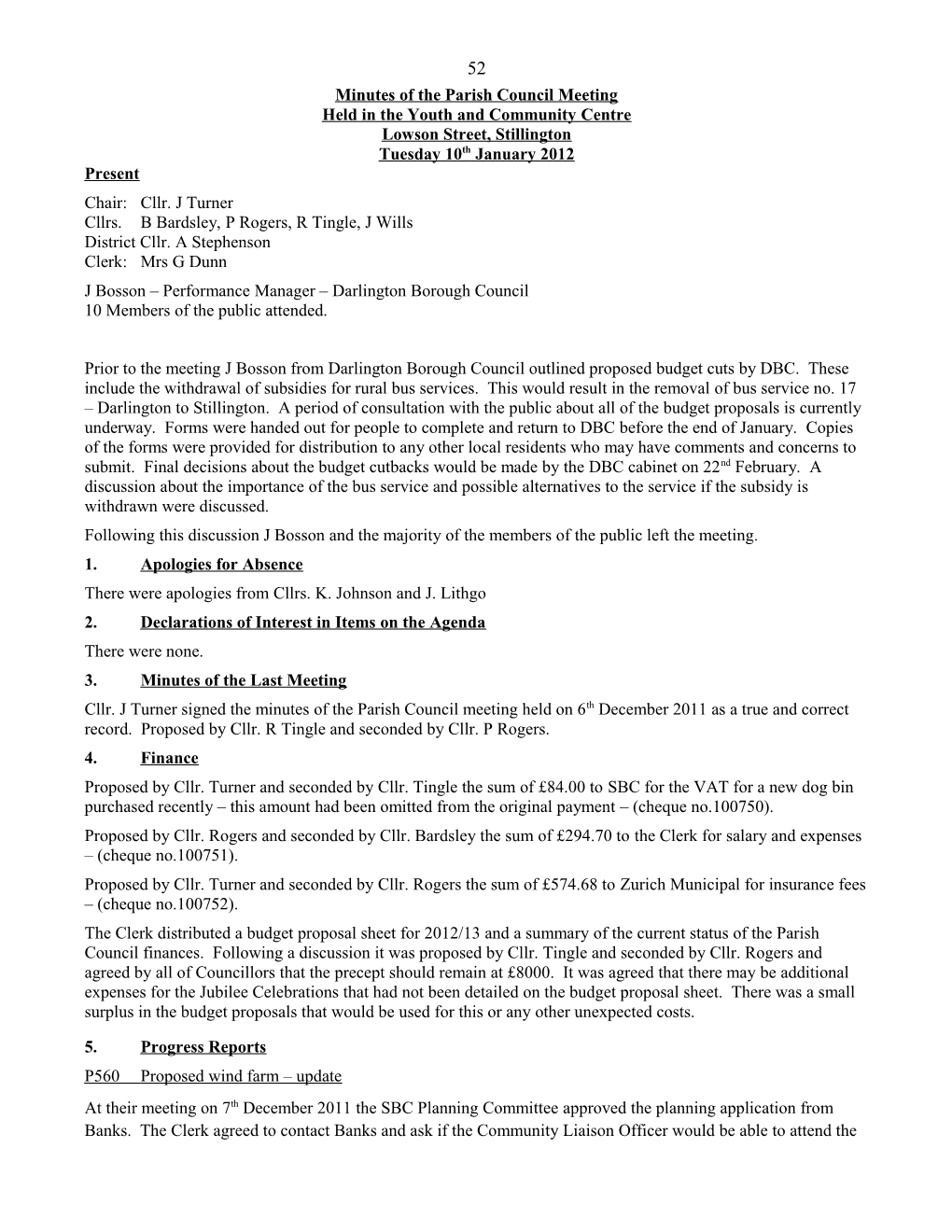 Minutes of the Parish Council Meeting s13