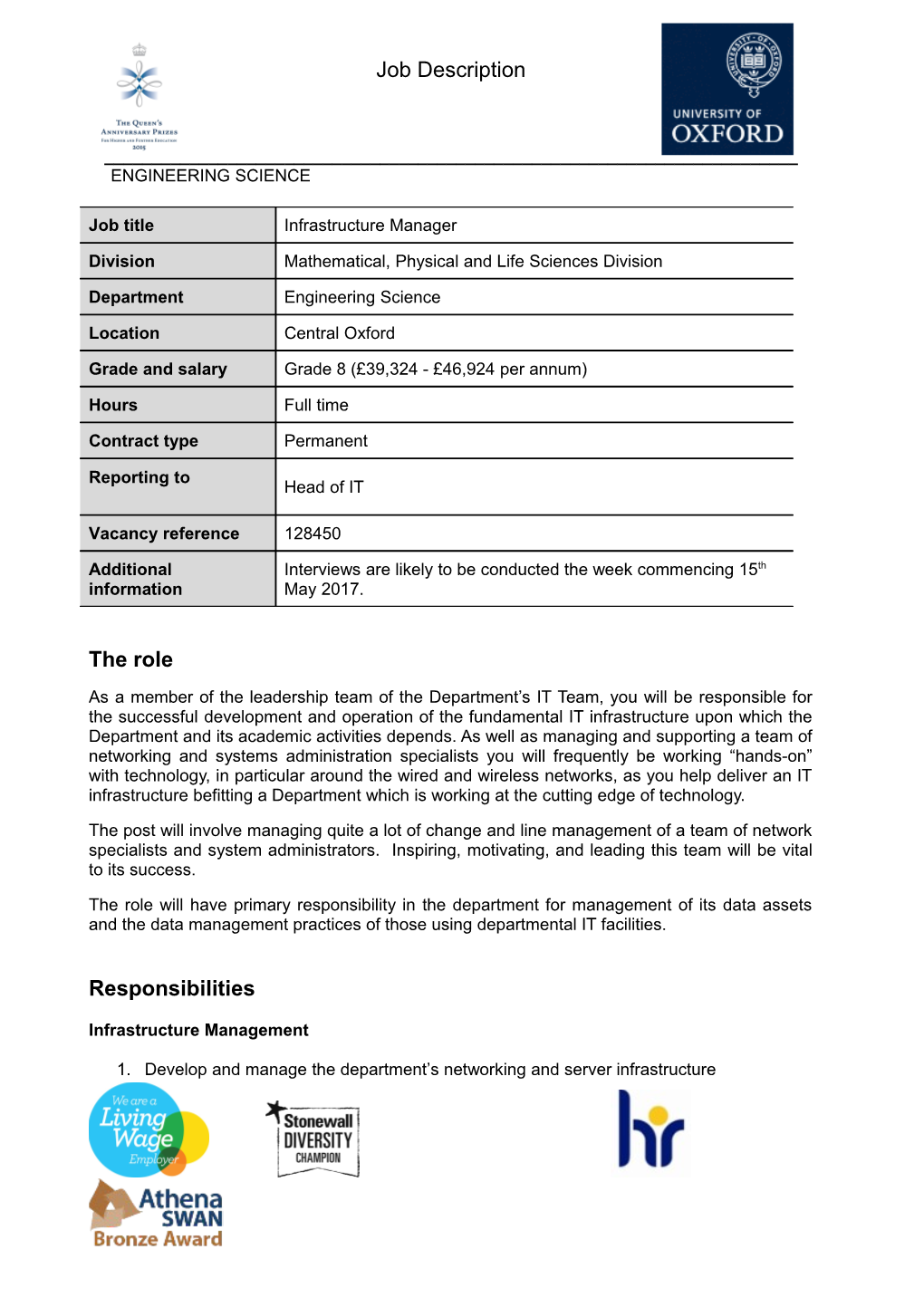 Job Description and Person Specificationselection Criteria s7