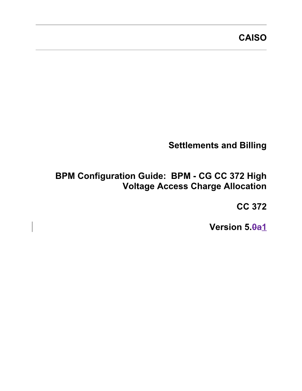 BPM - CG CC 372 High Voltage Access Charge Allocation