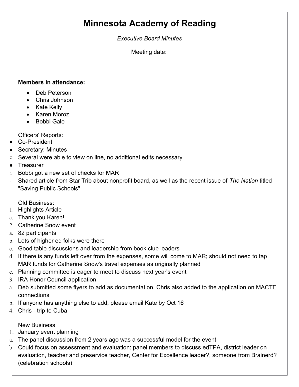 Sample Meeting Minutes Template s1