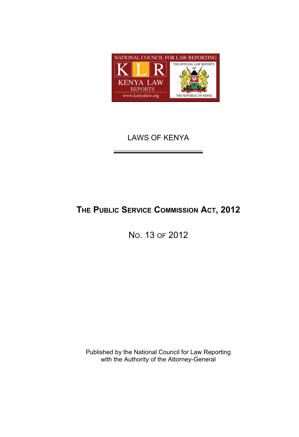 The Public Service Commission Act, 2012