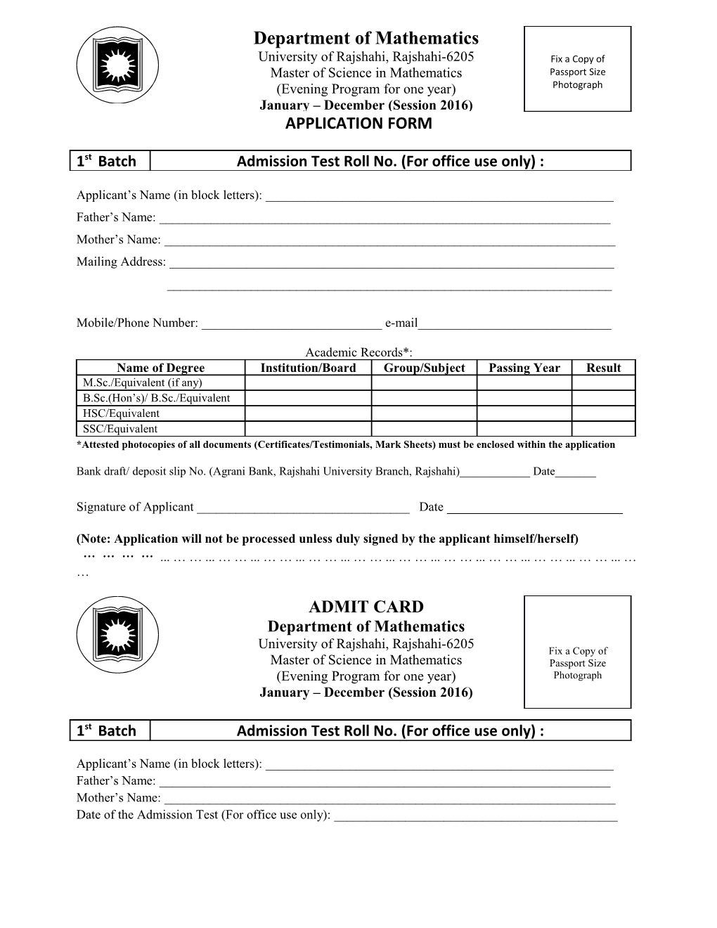 Application Form s20