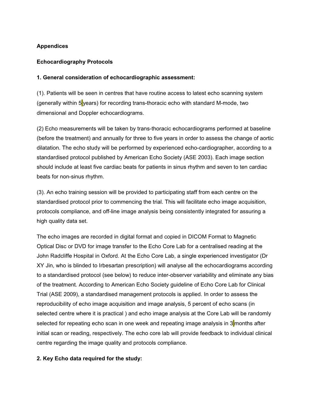 1. General Consideration of Echocardiographic Assessment