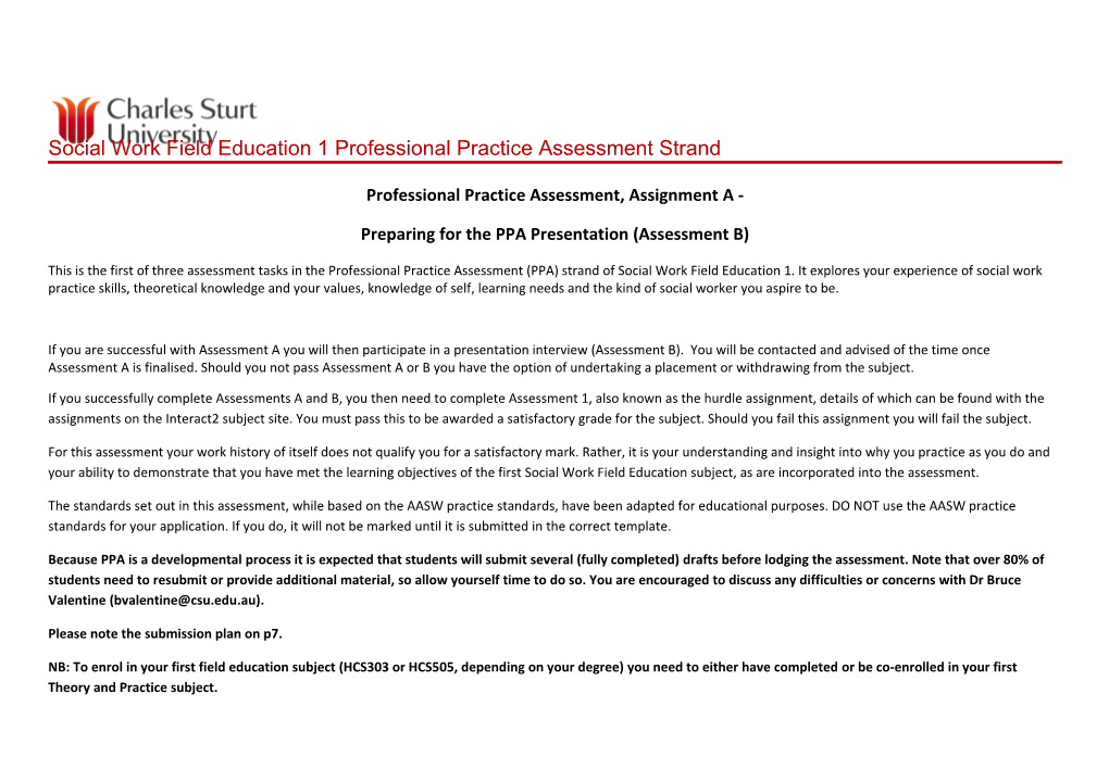 Professional Practice Assessment, Assignment a