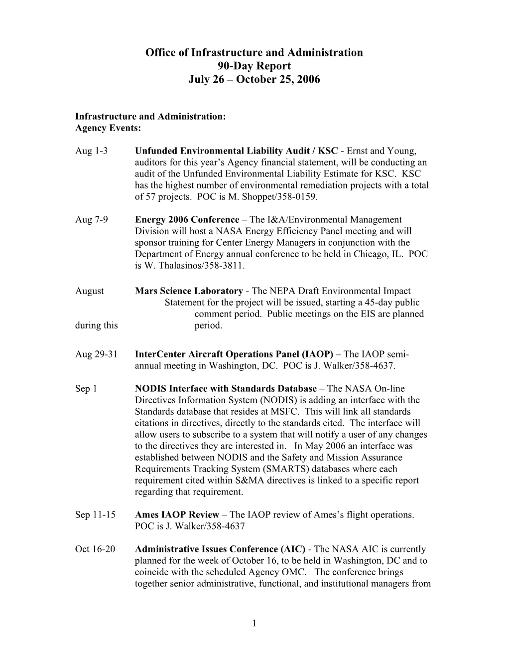 Office of Institutions and Management 90 Day Forecast s1