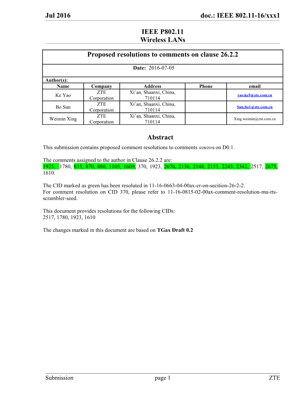 Doc.: IEEE 802.11-16/Xxx