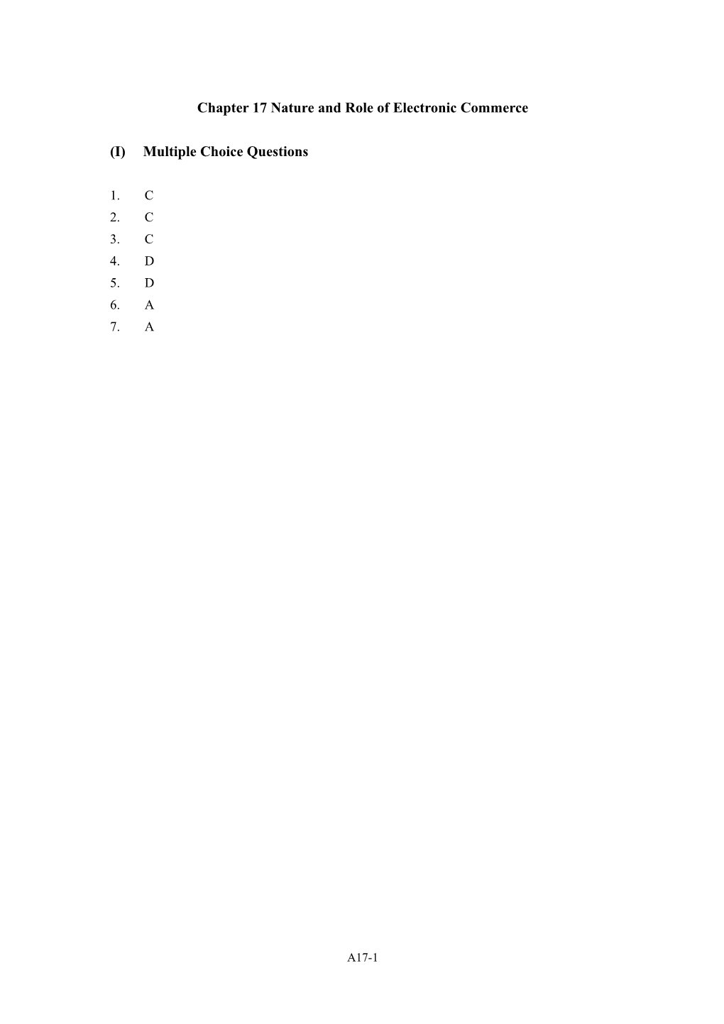 Chapter 16 Nature and Role of Electronic Commerce