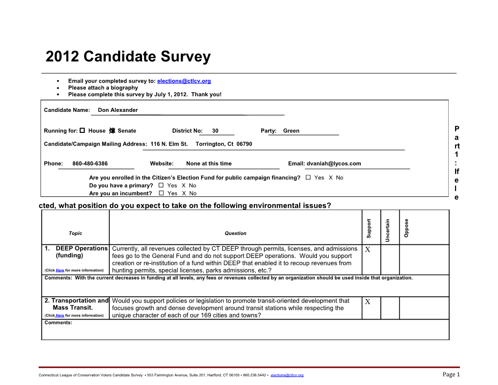 2008 Candidate Survey for Web
