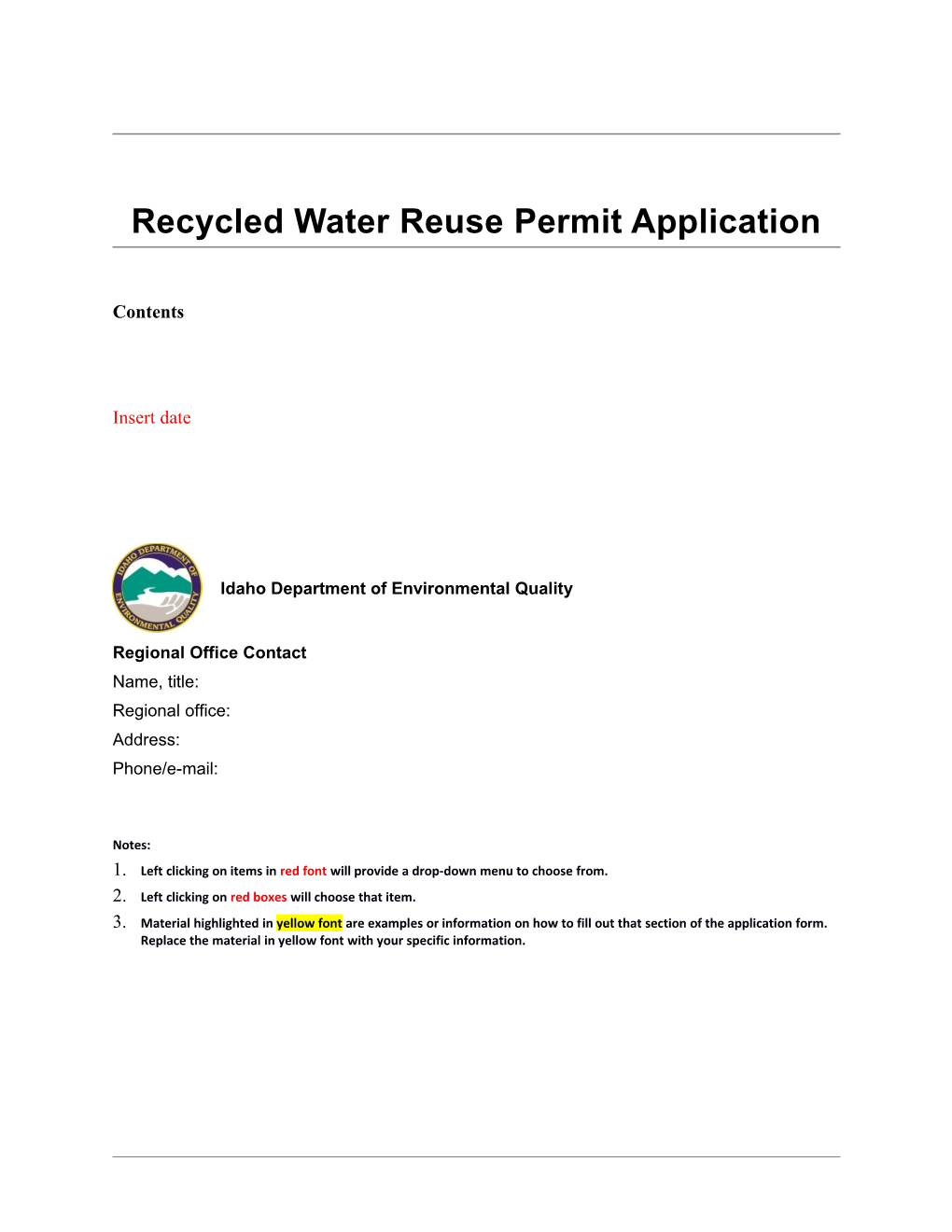 Wastewater Land Application Permit Application