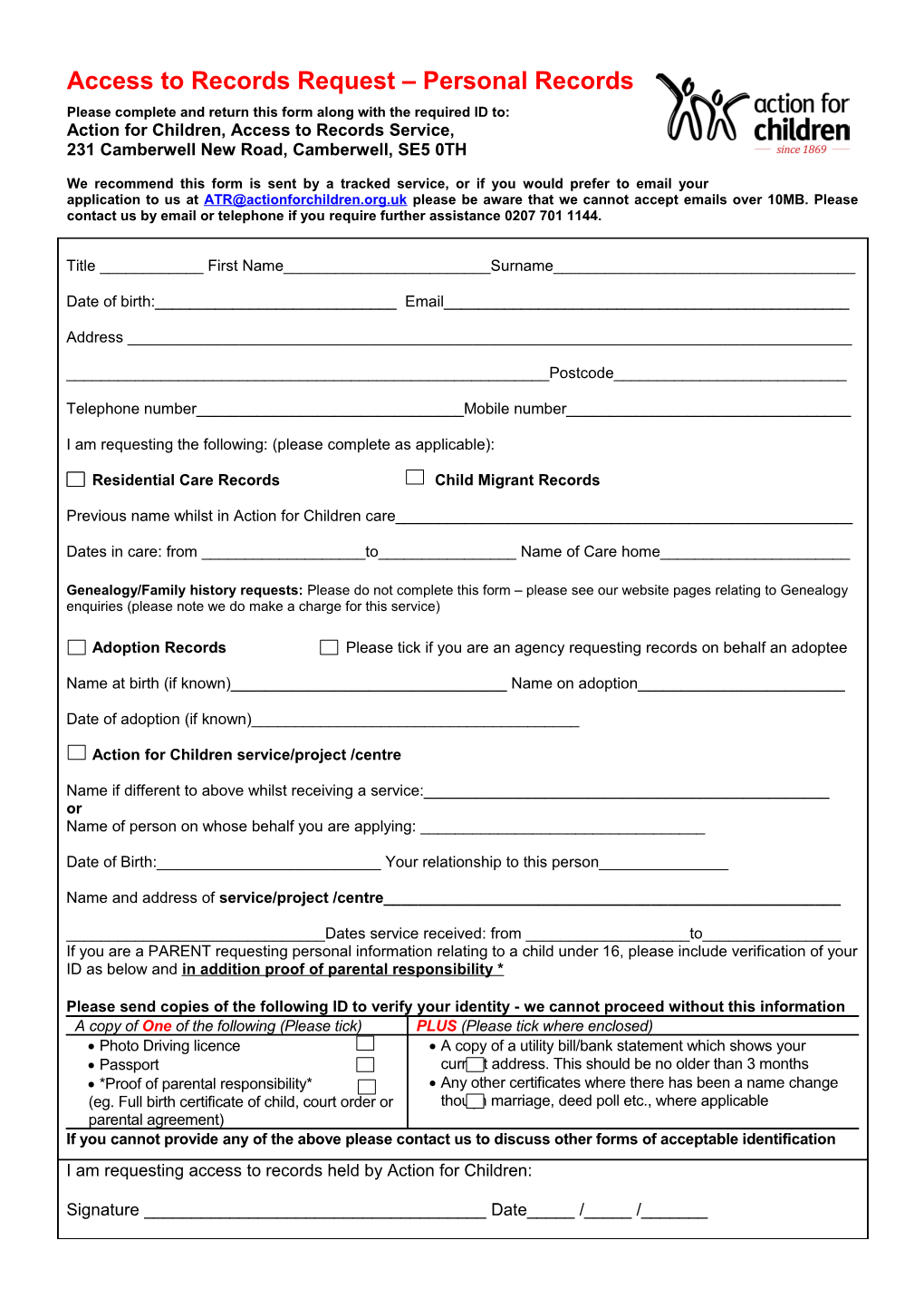 Please Complete and Return This Form Along with the Required ID To