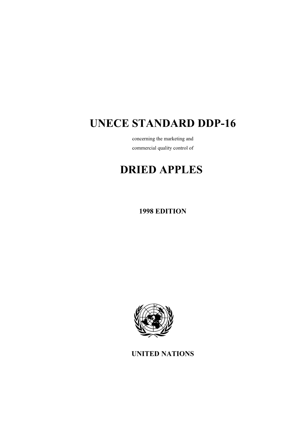 UNECE Standard for Dried Apples (DDP-16)