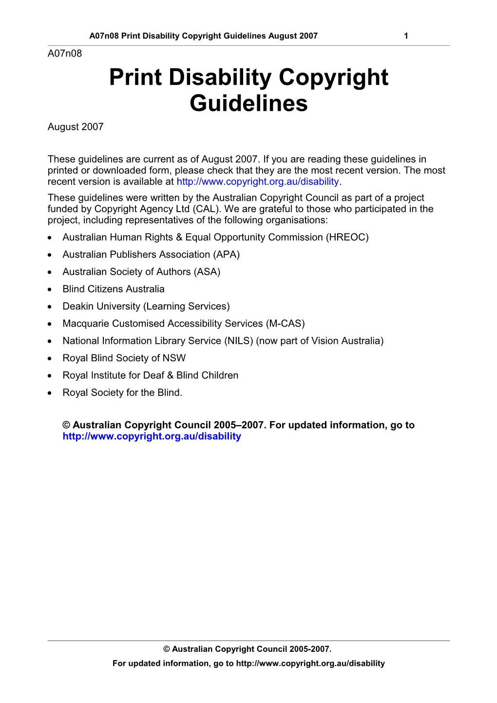A07n08 Print Disability Copyright Guidelines August 20071
