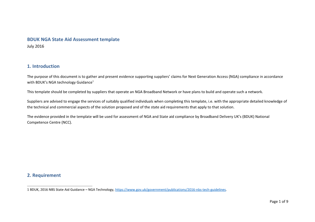 BDUK NGA State Aid Assessment Template