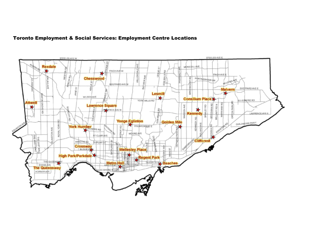 Toronto Employment & Social Services: Employment Centre Locations