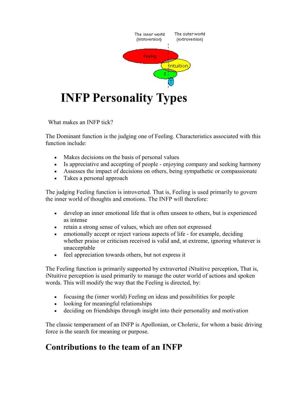INFP Personality Types