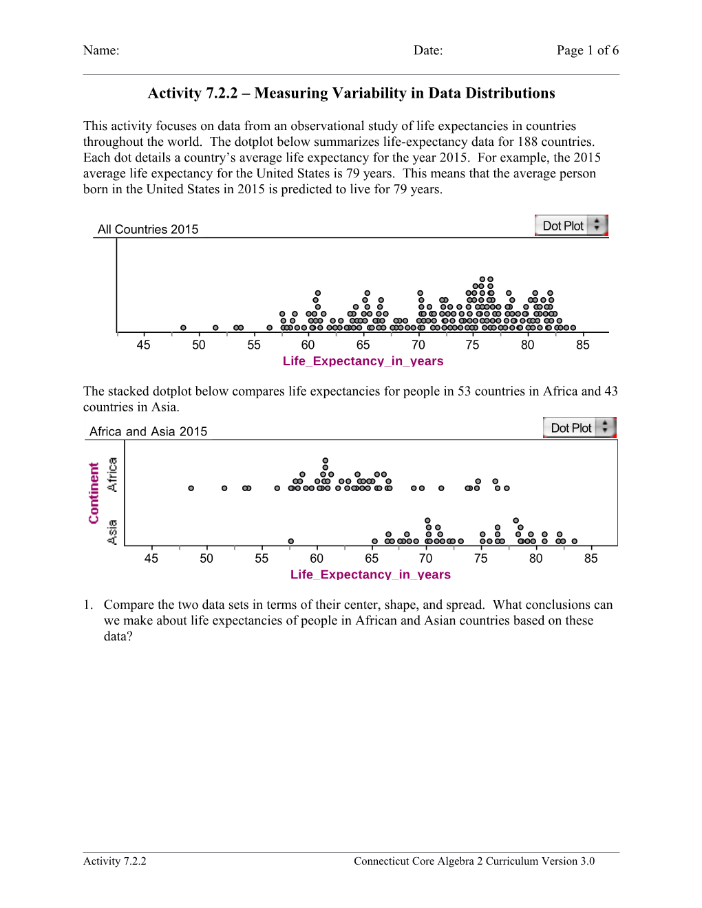 Activity 7.2.2 Measuring Variability in Data Distributions