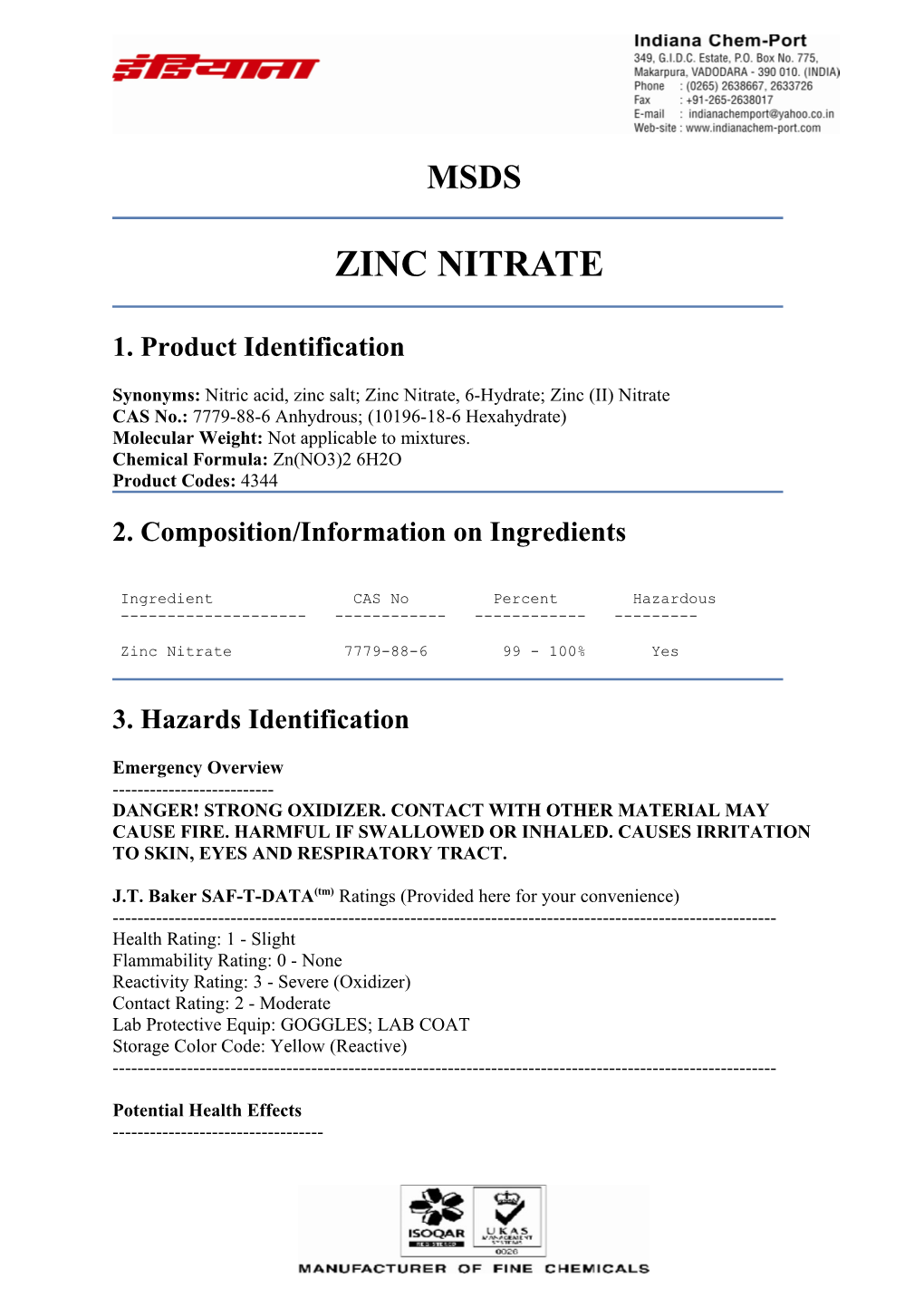 1. Product Identification