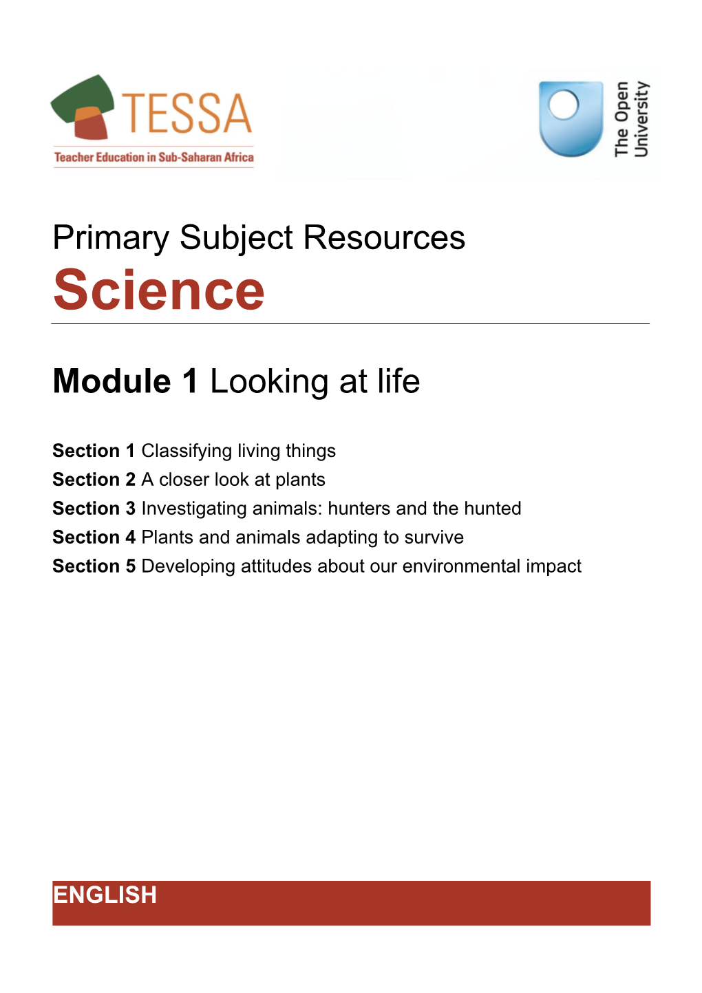 Module 1: Science - Looking at Life s1