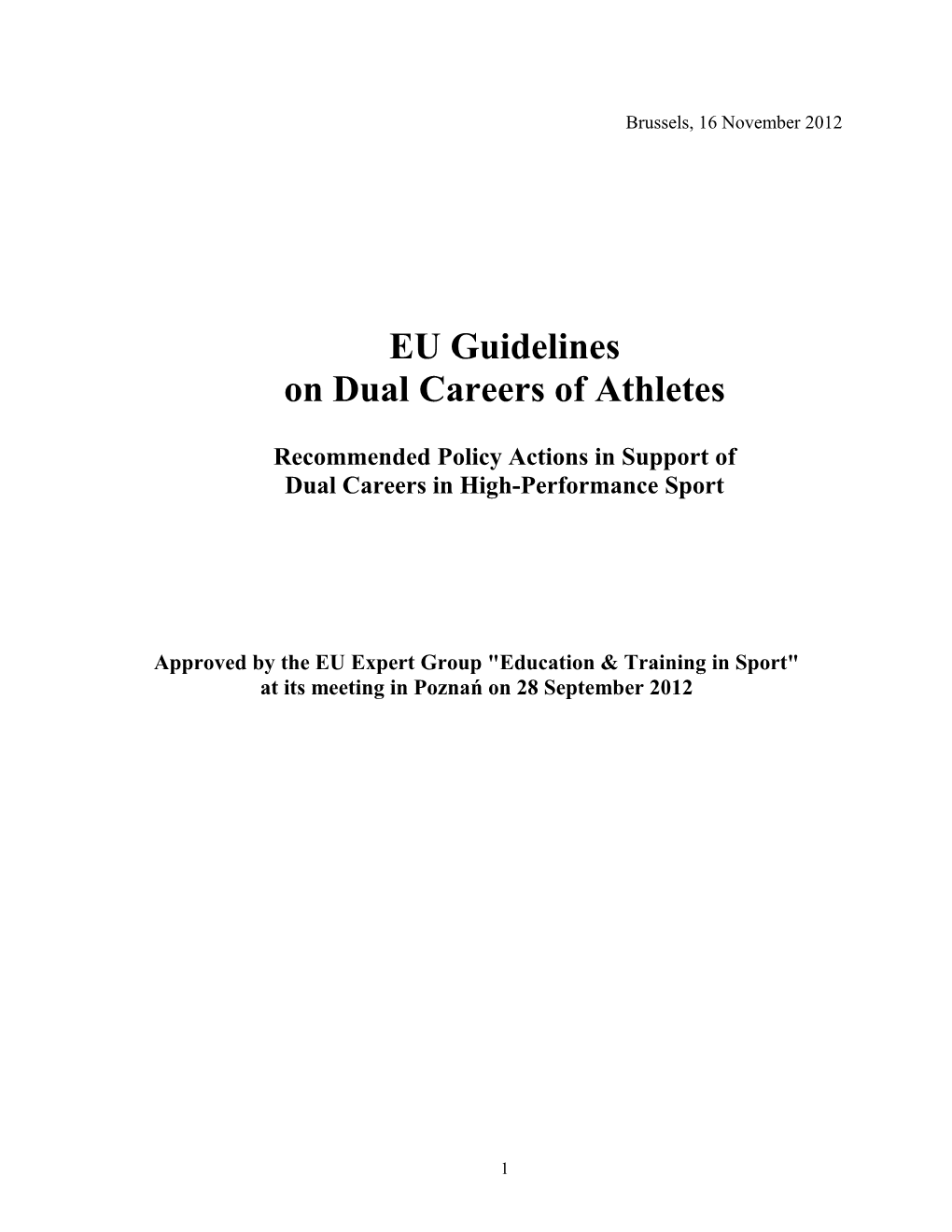 EU Guidelines on Dual Careers