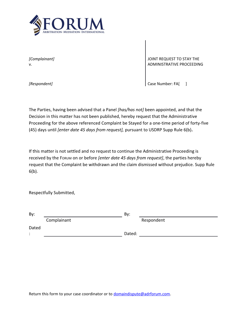 Return This Form to Your Case Coordinator Or to